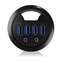 HUB Tisch-Hub 4x USB 3.0 Type-A mit Audio Ein-/Ausgang ICY BOX