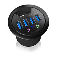 HUB Tisch-Hub 4x USB 3.0 Type-A mit Audio Ein-/Ausgang ICY BOX