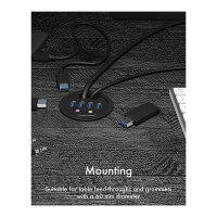 HUB Tisch-Hub 4x USB 3.0 Type-A mit Audio Ein-/Ausgang ICY BOX