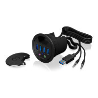HUB Tisch-Hub 4x USB 3.0 Type-A mit Audio Ein-/Ausgang ICY BOX