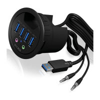 HUB Tisch-Hub 4x USB 3.0 Type-A mit Audio Ein-/Ausgang ICY BOX