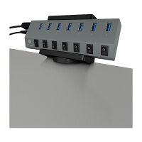 HUB & Steckdosenleisten Tisch-Halterung ICY BOX Black
