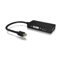 Adapter ICY BOX mini DisplayPort > DVI/HDMI/VGA 4K 60Hz Black