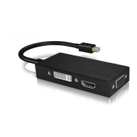 Adapter ICY BOX mini DisplayPort > DVI/HDMI/VGA 4K 60Hz Black