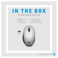 HP Maus 300 Dual Mode Kabellos BT/USB-A Weiß