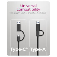 Adapter IcyBox USB3.2 Gen1 Type-A, Type-C 2.5GB Ethernet LAN retail