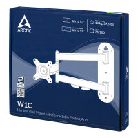 ARCTIC W1C Monitor-Wandhalterung - 13 bis 49 Zoll, 15° Neigung, 360° Rotation, 180° Drehgelenk, Kabelmanagement