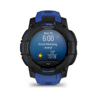 Garmin Instinct® AMOLED black mit Silikon-Wechselarmband 22 mm bolt blue
