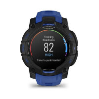 Garmin Instinct® AMOLED black mit Silikon-Wechselarmband 22 mm bolt blue
