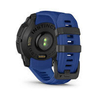 Garmin Instinct® AMOLED black mit Silikon-Wechselarmband 22 mm bolt blue