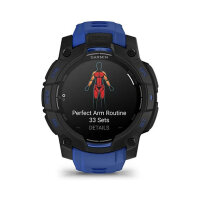 Garmin Instinct® AMOLED black mit Silikon-Wechselarmband 22 mm bolt blue
