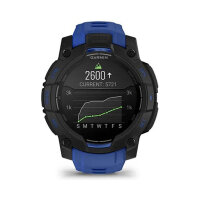 Garmin Instinct® AMOLED black mit Silikon-Wechselarmband 22 mm bolt blue