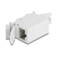 RJ45 Kupplung Cat.6A Buchse zu Buchse mit Staubschutzklappe für Hutschienen Montage grau