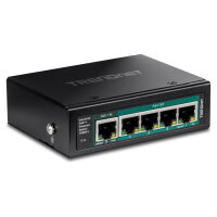 TRENDnet TI-B541 5-Port DIN-Rail Switch, PoE++ Powered mit PoE Pass-Through