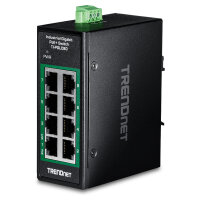 TRENDnet TI-PGLC80 8-Port Gigabit PoE+ Industrial DIN-Rail Mini Switch