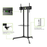 Techly TV LED/LCD Wagen f. LCD LED TV 30"-65" höhenverstellb