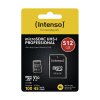 CARD Intenso UHS-I Professional 512 GB microSDXC (schwarz, UHS-I U3, Class 10)