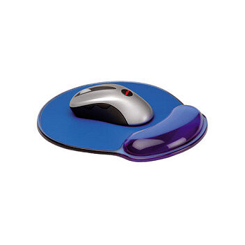 ROLINE Mousepad mit Handgelenkauflage Silikon blau transparent