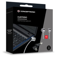 Conceptronic CNBSLOCK15T Doppel-Notebook-Schloss