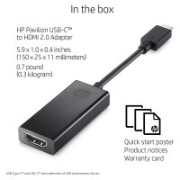HP Videoadapter USB Type-C, HDMI, black, 25 mm, 11 mm,...