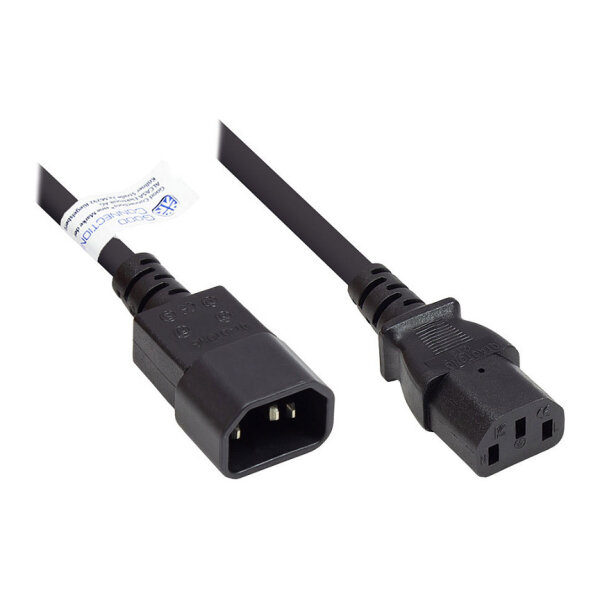 Good Connections Kaltgeräteverlängerung an C13 schwarz 2m