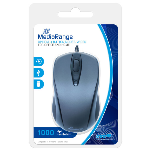 MediaRange MROS201 Maus kabelgebunden schwarz, grau