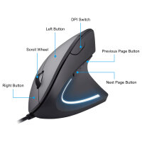 Equip Ergonomische Maus USB-A Stecker 1.80m Rechts schwarz