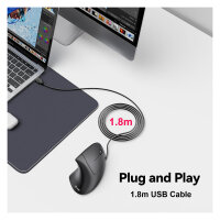 Equip Ergonomische Maus USB-A Stecker 1.80m Rechts schwarz