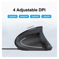 Equip Ergonomische Maus USB-A Stecker 1.80m Rechts schwarz