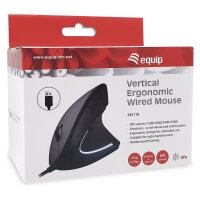 Equip Ergonomische Maus USB-A Stecker 1.80m Rechts schwarz