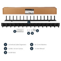STARTECH.COM Vertikaler Kabelordner mit D-Hacken - 0U - 1,8m - Rack Kabelmanager