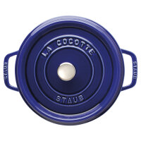 Staub La Cocotte 24cm rund dunkelblau. Gusseisen