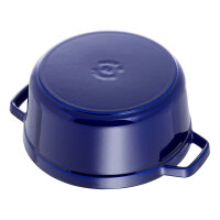 Staub La Cocotte 24cm rund dunkelblau. Gusseisen