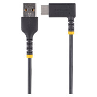 STARTECH.COM 6in 15cm USB A to C Charging Cable Right Angle Heavy Duty Fast Charge USB-C Cable Durable and Rugged Aramid Fiber 3A