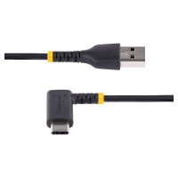 STARTECH.COM 6in 15cm USB A to C Charging Cable Right Angle Heavy Duty Fast Charge USB-C Cable Durable and Rugged Aramid Fiber 3A