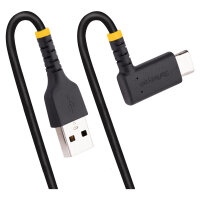 STARTECH.COM 6in 15cm USB A to C Charging Cable Right Angle Heavy Duty Fast Charge USB-C Cable Durable and Rugged Aramid Fiber 3A