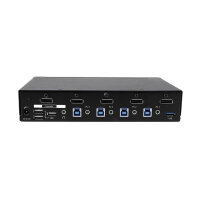 STARTECH.COM 4 Port DisplayPort KVM Switch - DP KVM Umschalter mit USB 3.0 Hub - 4K 30Hz