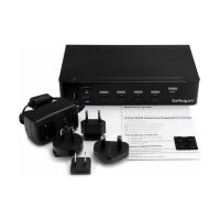 STARTECH.COM 4 Port DisplayPort KVM Switch - DP KVM Umschalter mit USB 3.0 Hub - 4K 30Hz