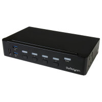 STARTECH.COM 4 Port DisplayPort KVM Switch - DP KVM Umschalter mit USB 3.0 Hub - 4K 30Hz