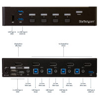 STARTECH.COM 4 Port DisplayPort KVM Switch - DP KVM Umschalter mit USB 3.0 Hub - 4K 30Hz