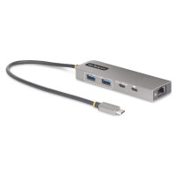 StarTech.com 3-Port USB-C Hub, 2.5GbE,100W Power Delivery, USB 3.2 10Gbps - Hub - kompakt - 1 x USB-C + 3 x USB 3.1 + 1 x 2.5GBase-T - Desktop