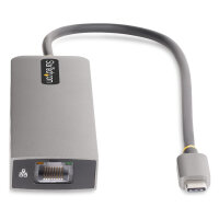 StarTech.com 3-Port USB-C Hub, 2.5GbE,100W Power Delivery, USB 3.2 10Gbps - Hub - kompakt - 1 x USB-C + 3 x USB 3.1 + 1 x 2.5GBase-T - Desktop