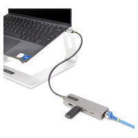 StarTech.com 3-Port USB-C Hub, 2.5GbE,100W Power Delivery, USB 3.2 10Gbps - Hub - kompakt - 1 x USB-C + 3 x USB 3.1 + 1 x 2.5GBase-T - Desktop