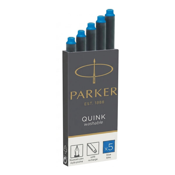 1x5 Parker Tintenpatrone Quink blau