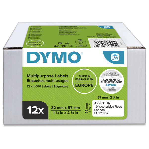 Dymo Vielzweck-Etiketten 32 x 57 mm wei 12x 1000 St.