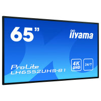 IIYAMA LH6552UHS-B1 165.10cm 65Zoll UHD IPS Landscape and Portrait 500cd/m2 DVI-I VGA DP 3xHDMI DP MST 2xUSB2.0 LAN/RS232 PC-Slot