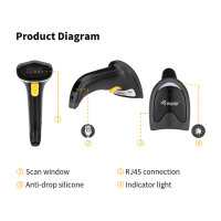 Equip 1D-Barcodescanner Laser USB+Halter schwarz