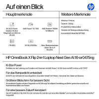 HP OmniBook X Flip 16-ar0475ng RYZ AI 7 350/32GB/1TBSSD/W11 Home Touch