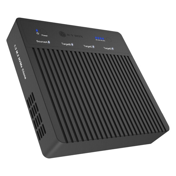 ICY BOX 4 fach Clone und DockingStation für M.2 NVME SSDs, USB 4.0 Host 40 Gbit/s