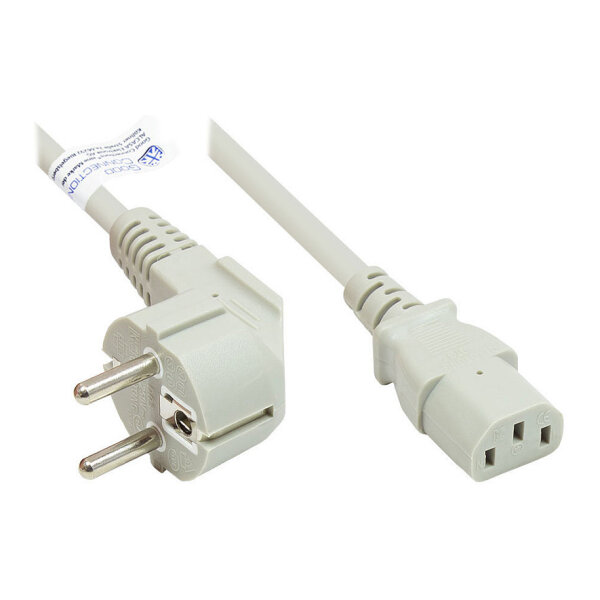 Good Connections Schutzkontakt-Stecker gew.- C13 grau 3m